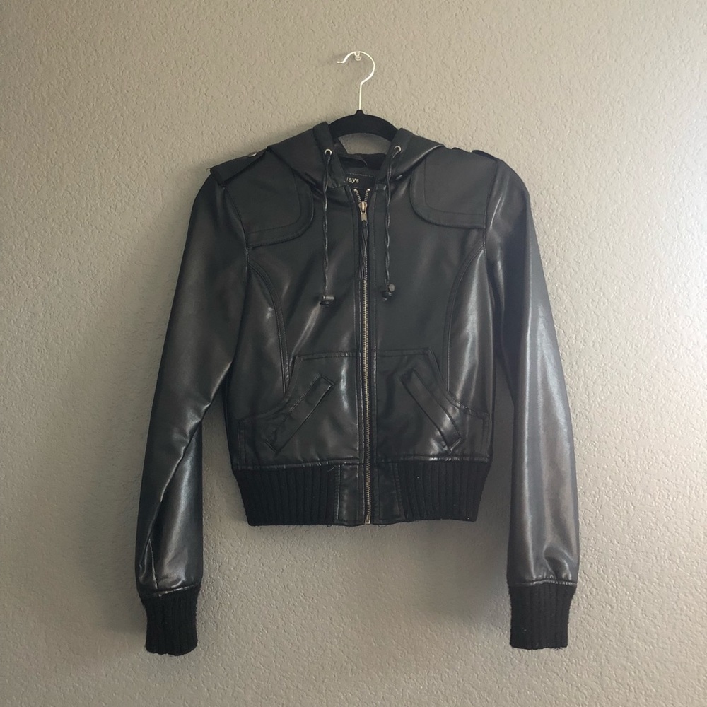 Jay Jays Faux Leather Jacket with Hoodie